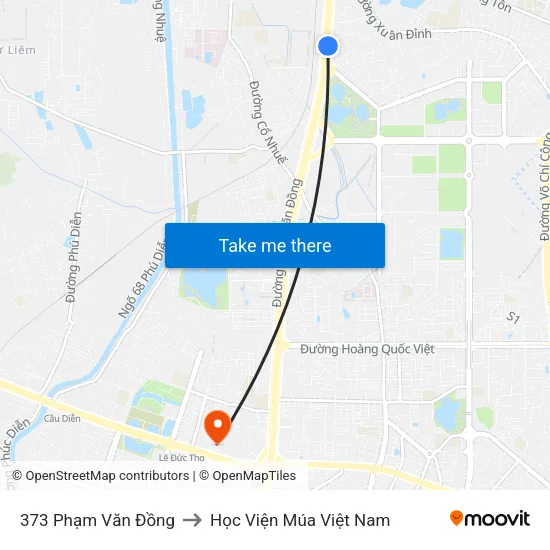 373 Phạm Văn Đồng to Học Viện Múa Việt Nam map