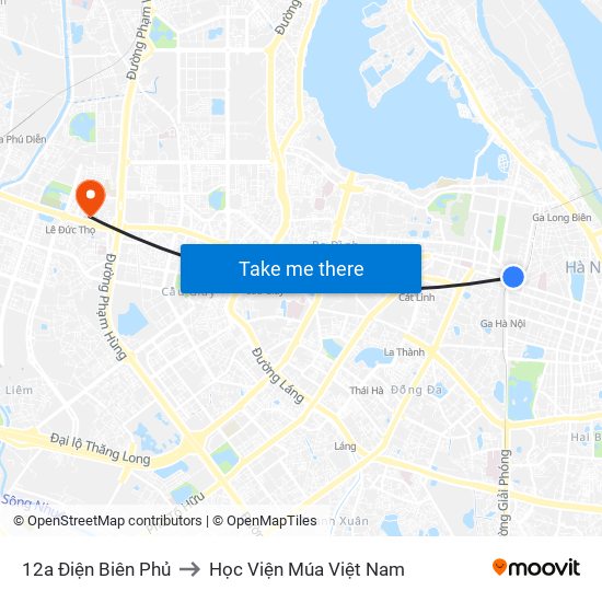 12a Điện Biên Phủ to Học Viện Múa Việt Nam map