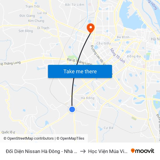 Đối Diện Nissan Hà Đông - Nhà Ga Văn Khê to Học Viện Múa Việt Nam map