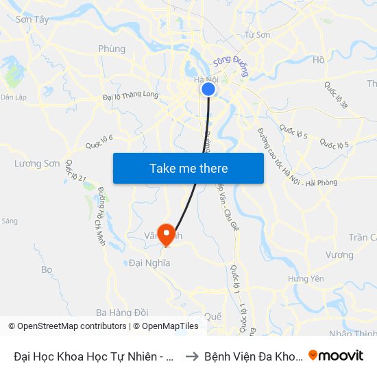 Đại Học Khoa Học Tự Nhiên - 19 Lê Thánh Tông to Bệnh Viện Đa Khoa Vân Đình map