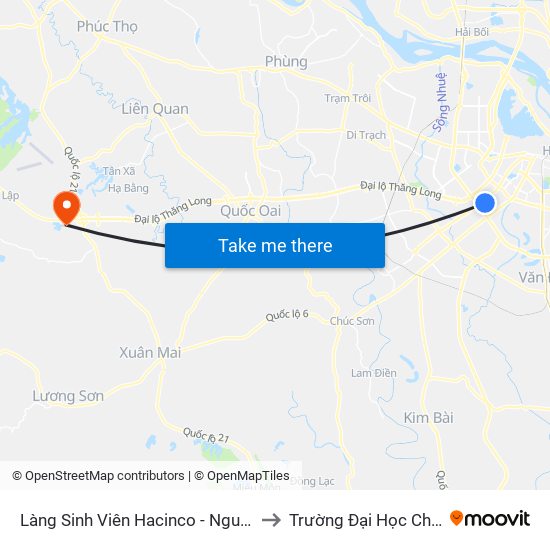 Làng Sinh Viên Hacinco - Nguyễn Tuân to Trường Đại Học Chính Trị map