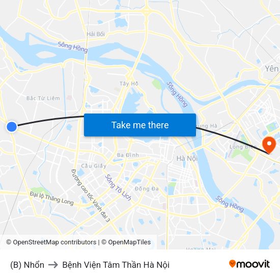 (B) Nhổn to Bệnh Viện Tâm Thần Hà Nội map