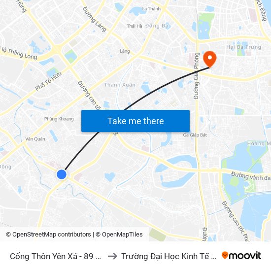 Cổng Thôn Yên Xá - 89 Cầu Bươu to Trường Đại Học Kinh Tế Quốc Dân map