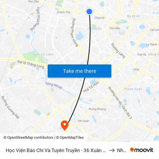 Học Viện Báo Chí Và Tuyên Truyền - 36 Xuân Thủy to Nhà I map