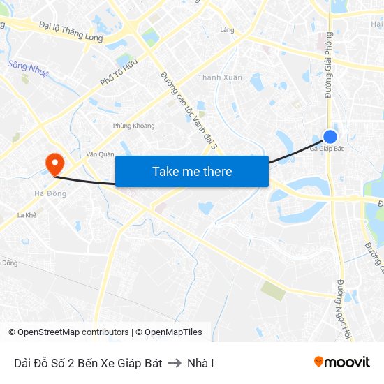 Dải Đỗ Số 2 Bến Xe Giáp Bát to Nhà I map