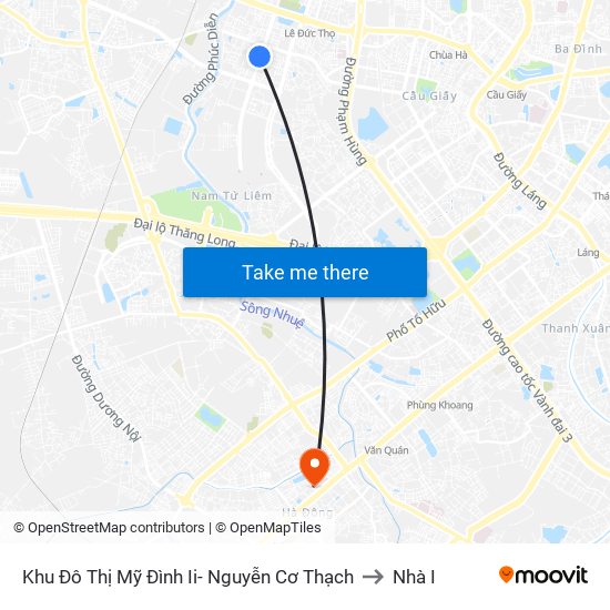 Khu Đô Thị Mỹ Đình Ii- Nguyễn Cơ Thạch to Nhà I map