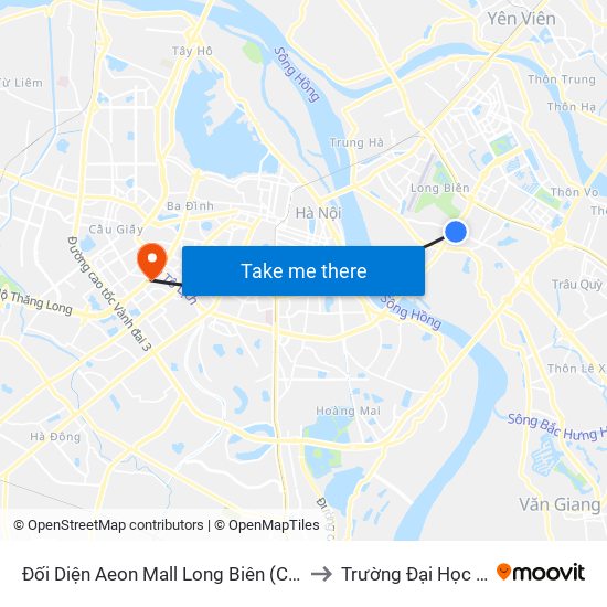 Đối Diện Aeon Mall Long Biên (Cột Điện T4a/2a-B Đường Cổ Linh) to Trường Đại Học Lao Động - Xã Hội map