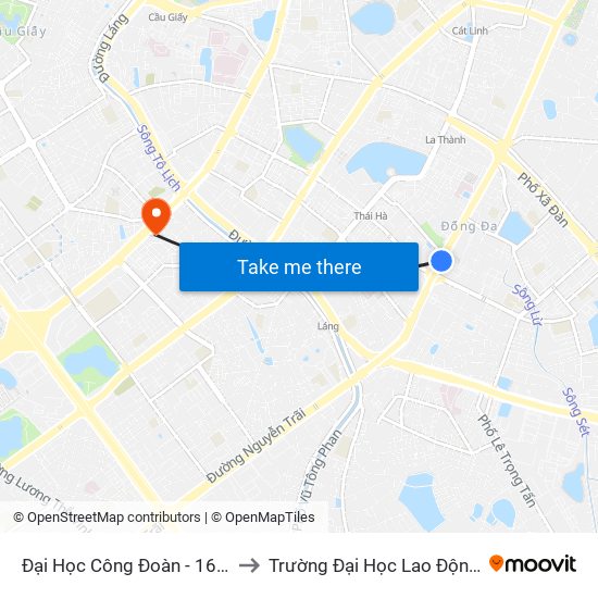 Đại Học Công Đoàn - 169 Tây Sơn to Trường Đại Học Lao Động - Xã Hội map