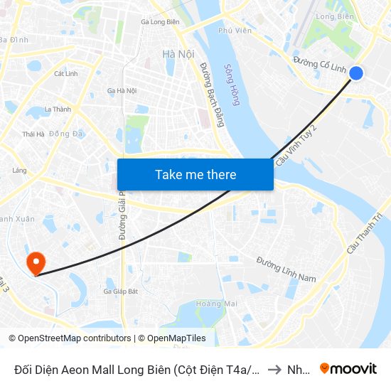 Đối Diện Aeon Mall Long Biên (Cột Điện T4a/2a-B Đường Cổ Linh) to Nhà S1 map