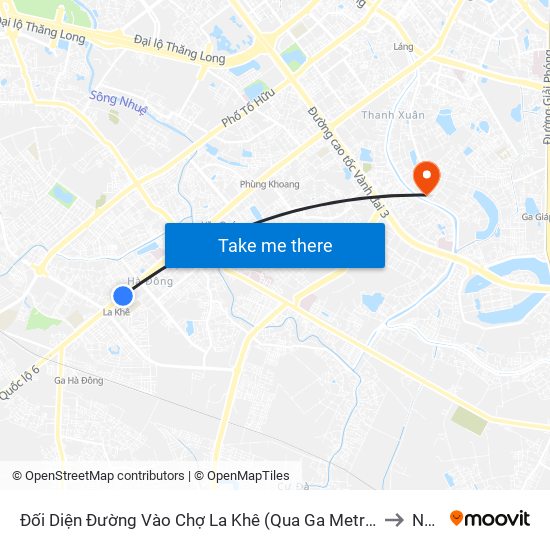 Đối Diện Đường Vào Chợ La Khê (Qua Ga Metro La Khê) - 405 Quang Trung (Hà Đông) to Nhà S1 map