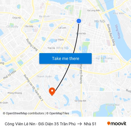 Công Viên Lê Nin - Đối Diện 35 Trần Phú to Nhà S1 map