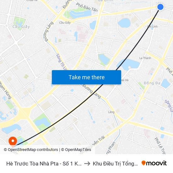 Hè Trước Tòa Nhà Pta - Số 1 Kim Mã to Khu Điều Trị Tổng Hợp map