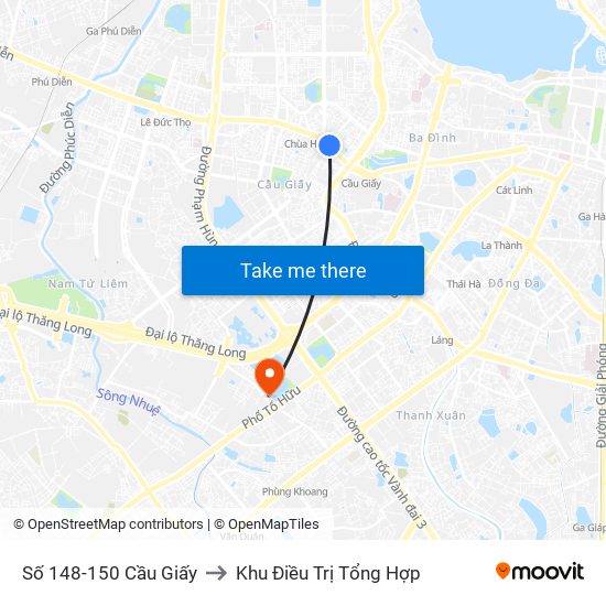Số 148-150 Cầu Giấy to Khu Điều Trị Tổng Hợp map
