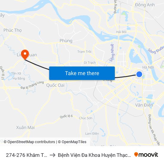 274-276 Khâm Thiên to Bệnh Viện Đa Khoa Huyện Thạch Thất map