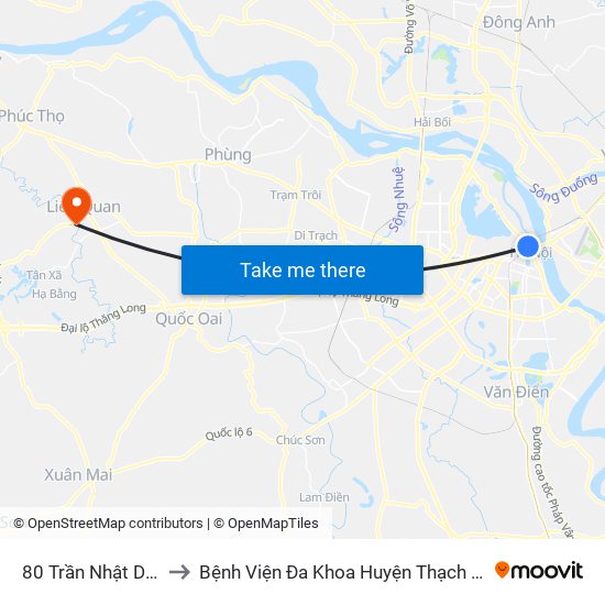 80 Trần Nhật Duật to Bệnh Viện Đa Khoa Huyện Thạch Thất map