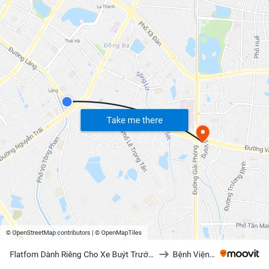 Flatfom Dành Riêng Cho Xe Buýt Trước Nhà 45 Đường Láng to Bệnh Viện An Việt map