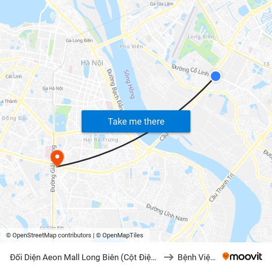 Đối Diện Aeon Mall Long Biên (Cột Điện T4a/2a-B Đường Cổ Linh) to Bệnh Viện An Việt map