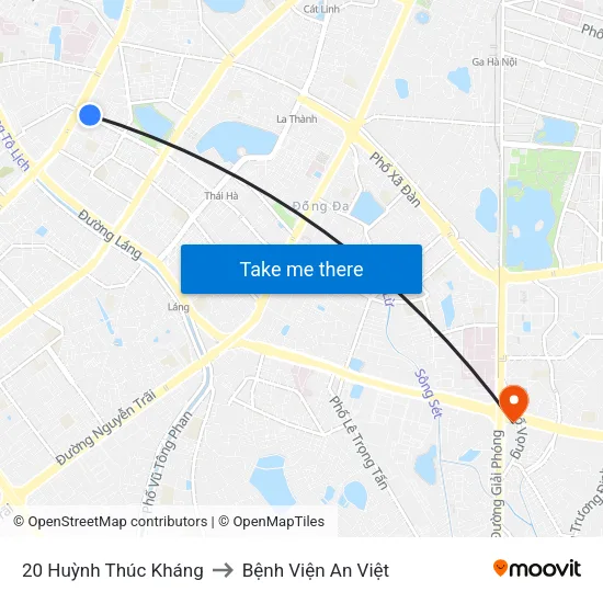 20 Huỳnh Thúc Kháng to Bệnh Viện An Việt map