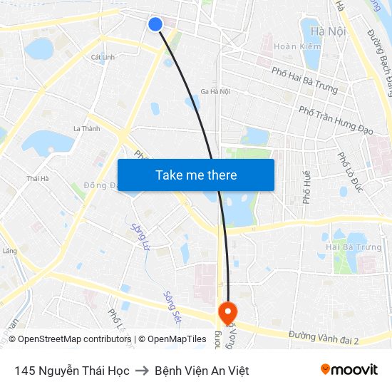 145 Nguyễn Thái Học to Bệnh Viện An Việt map