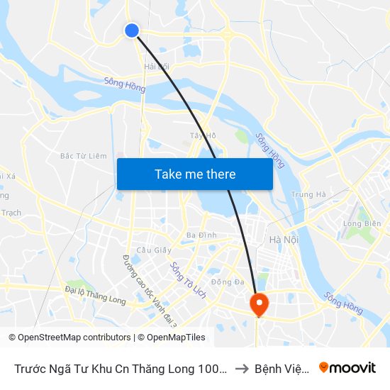 Trước Ngã Tư Khu Cn Thăng Long 100m (Chiều Nội Bài - Hà Nội) to Bệnh Viện An Việt map