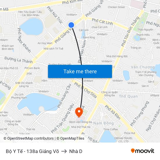 Bộ Y Tế - 138a Giảng Võ to Nhà D map