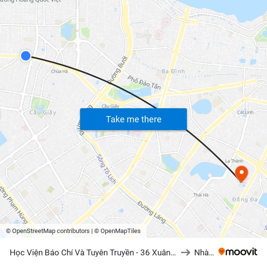 Học Viện Báo Chí Và Tuyên Truyền - 36 Xuân Thủy to Nhà D map