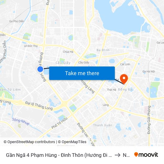 Gần Ngã 4 Phạm Hùng - Đình Thôn (Hướng Đi Khuất Duy Tiến)-Cột Sau to Nhà D map