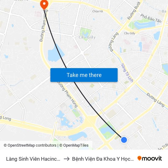 Làng Sinh Viên Hacinco - Nguyễn Tuân to Bệnh Viện Đa Khoa Y Học Cổ Truyền Hà Nội map