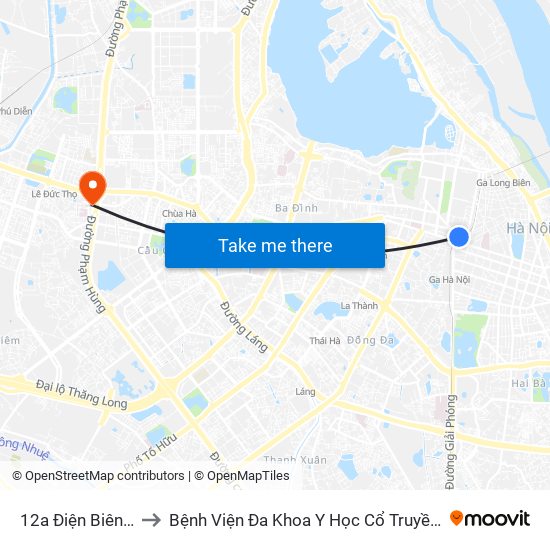 12a Điện Biên Phủ to Bệnh Viện Đa Khoa Y Học Cổ Truyền Hà Nội map