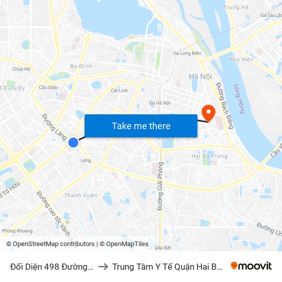 Đối Diện 498 Đường Láng to Trung Tâm Y Tế Quận Hai Bà Trưng map