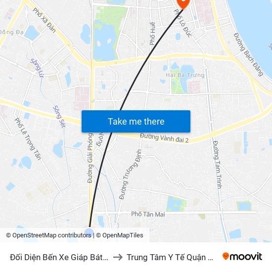 Đối Diện Bến Xe Giáp Bát - Giải Phóng to Trung Tâm Y Tế Quận Hai Bà Trưng map