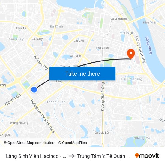 Làng Sinh Viên Hacinco - Nguyễn Tuân to Trung Tâm Y Tế Quận Hai Bà Trưng map