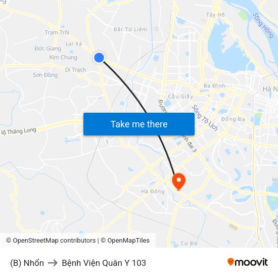 (B) Nhổn to Bệnh Viện Quân Y 103 map