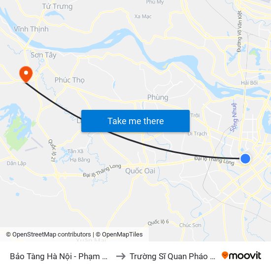 Bảo Tàng Hà Nội - Phạm Hùng to Trường Sĩ Quan Pháo Binh map