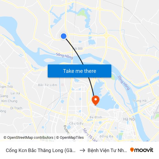 Cổng Kcn Bắc Thăng Long (Gần Cầu Vượt Bộ Hành) to Bệnh Viện Tư Nhân Medlatec map