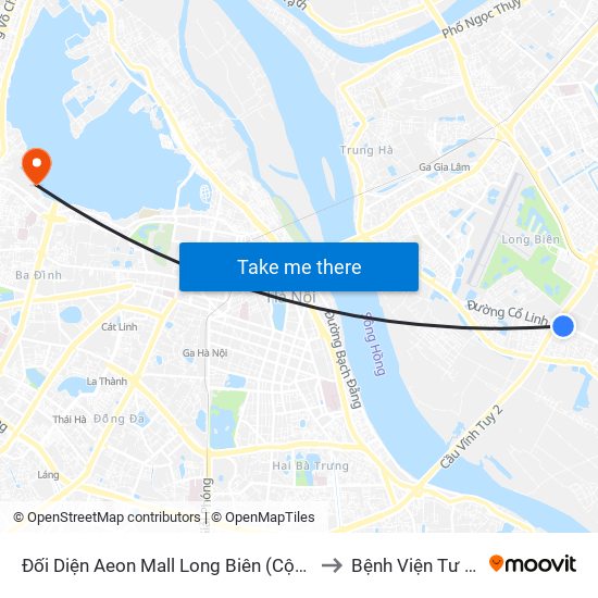 Đối Diện Aeon Mall Long Biên (Cột Điện T4a/2a-B Đường Cổ Linh) to Bệnh Viện Tư Nhân Medlatec map