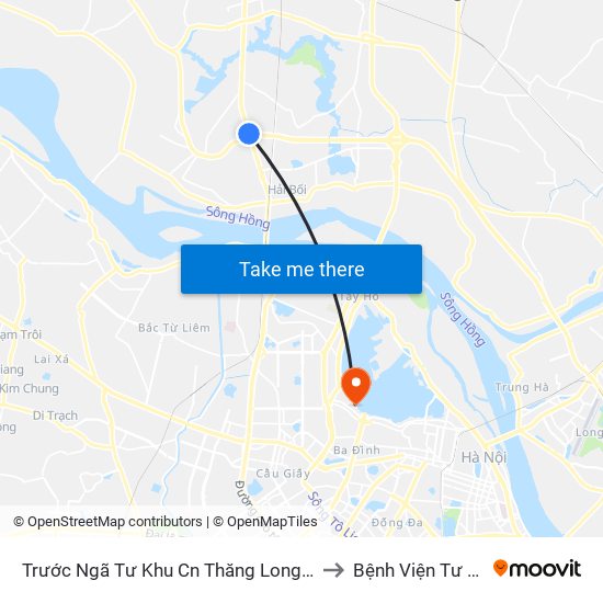Trước Ngã Tư Khu Cn Thăng Long 100m (Chiều Nội Bài - Hà Nội) to Bệnh Viện Tư Nhân Medlatec map