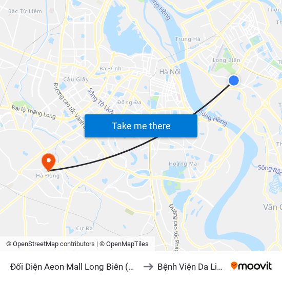 Đối Diện Aeon Mall Long Biên (Cột Điện T4a/2a-B Đường Cổ Linh) to Bệnh Viện Da Liễu Hà Nội (Cơ Sở 2) map