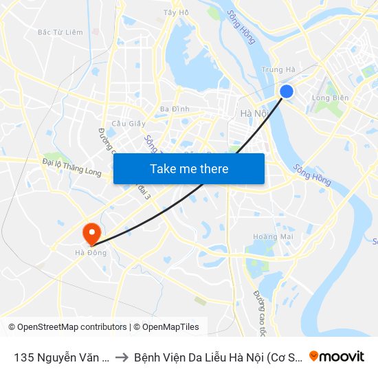 135 Nguyễn Văn Cừ to Bệnh Viện Da Liễu Hà Nội (Cơ Sở 2) map