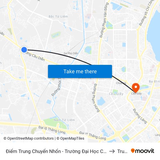 Điểm Trung Chuyển Nhổn - Trường Đại Học Công Nghiệp Hà Nội - Đường 32 to Truong7 map