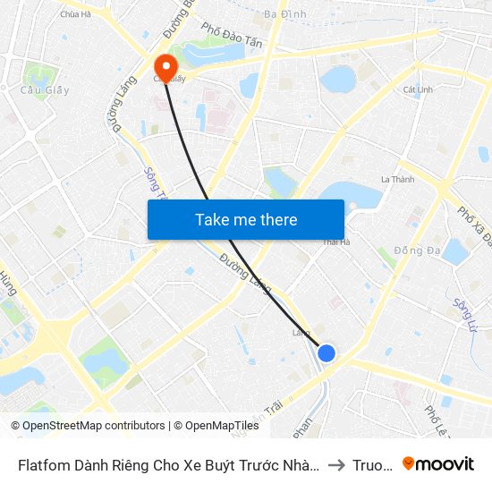 Flatfom Dành Riêng Cho Xe Buýt Trước Nhà 45 Đường Láng to Truong7 map