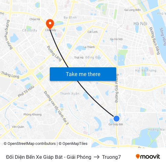 Đối Diện Bến Xe Giáp Bát - Giải Phóng to Truong7 map