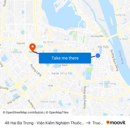 48 Hai Bà Trưng - Viện Kiểm Nghiệm Thuốc Trung Ương to Truong7 map