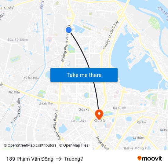 189 Phạm Văn Đồng to Truong7 map