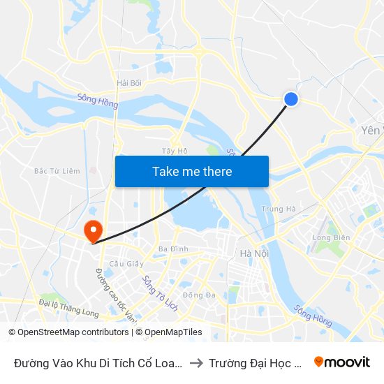 Đường Vào Khu Di Tích Cổ Loa - Km 5 Quốc Lộ 3 to Trường Đại Học Thương Mại map