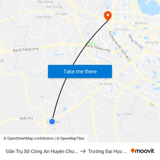 Gần Trụ Sở Công An Huyện Chương Mỹ - Quốc Lộ 6 to Trường Đại Học Thương Mại map