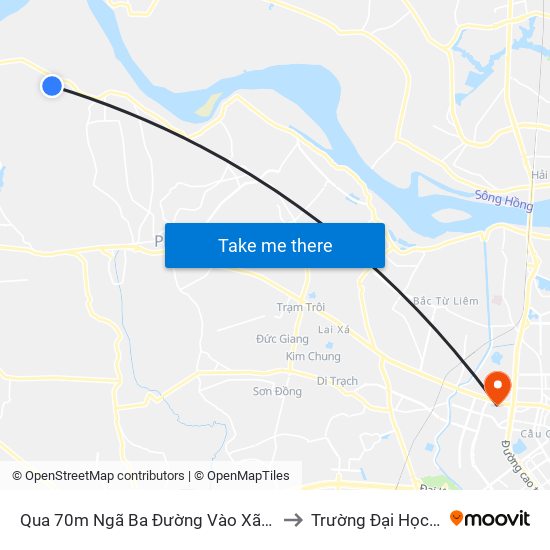 Qua 70m Ngã Ba Đường Vào Xã Hát Môn - Đan Phượng to Trường Đại Học Thương Mại map