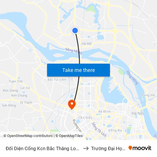 Đối Diện Cổng Kcn Bắc Thăng Long (Qua Cầu Vượt Bộ Hành ) to Trường Đại Học Thương Mại map