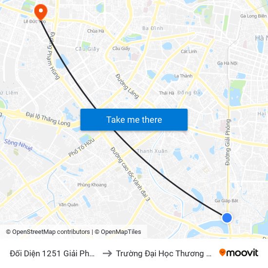 Đối Diện 1251 Giải Phóng to Trường Đại Học Thương Mại map