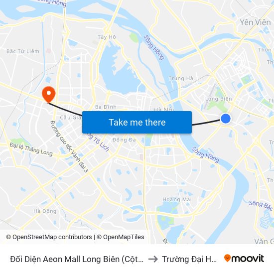 Đối Diện Aeon Mall Long Biên (Cột Điện T4a/2a-B Đường Cổ Linh) to Trường Đại Học Thương Mại map